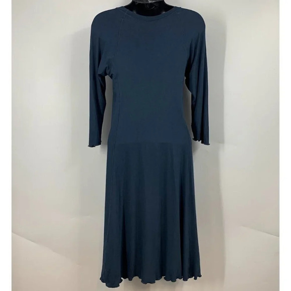 Angelrox‎ Women's Round Neck Bamboo 3/4 Sleeve Stretch Midi Dress One Size - Picture 2 of 12